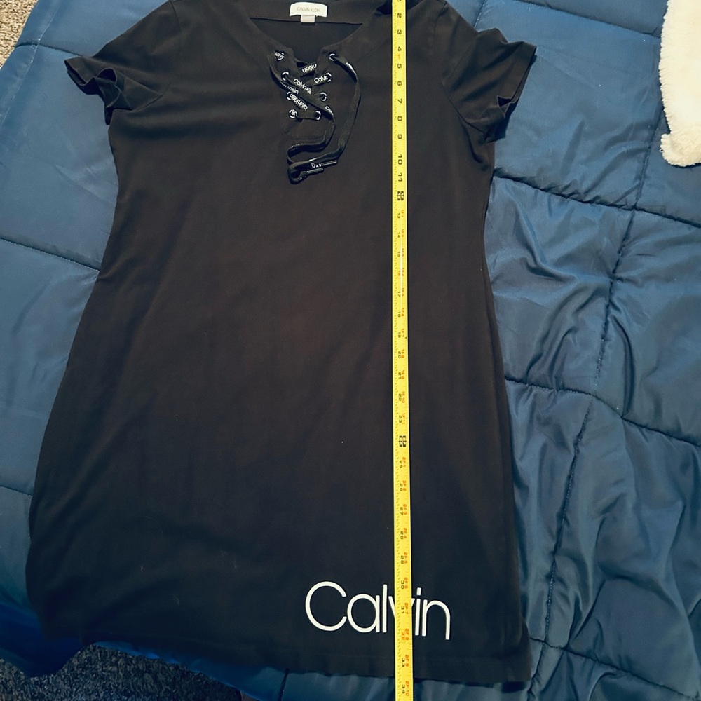 CALVIN KLEIN • Black T-Shirt Dress • - Picture 7 of 9